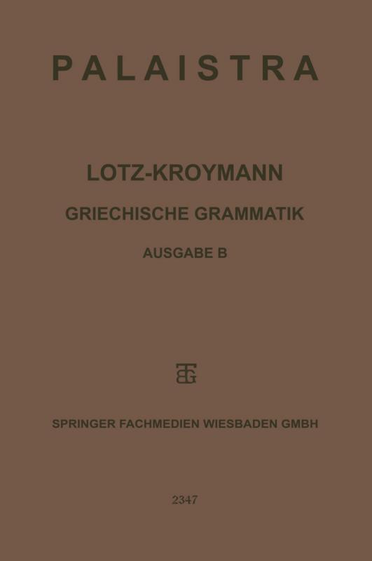 Cover-Bild Griechische Grammatik