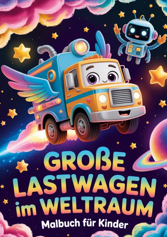 Cover-Bild Große Lastwagen im Weltraum Malbuch für Kinder