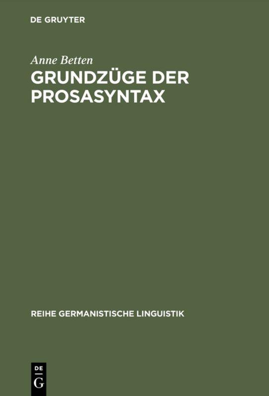 Cover-Bild Grundzüge der Prosasyntax