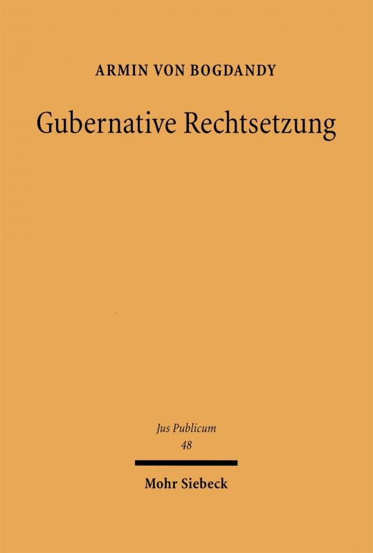 Cover-Bild Gubernative Rechtsetzung
