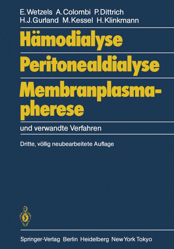 Cover-Bild Hämodialyse, Peritonealdialyse, Membranplasmapherese
