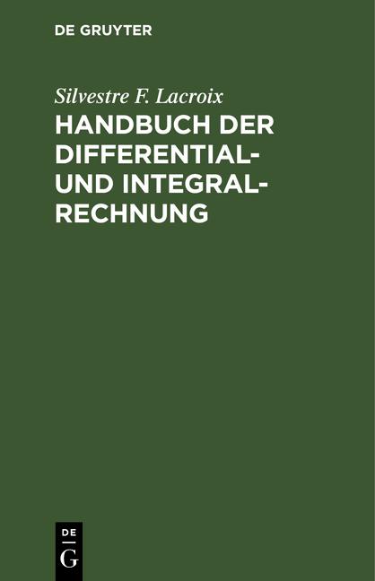 Cover-Bild Handbuch der Differential- und Integral-Rechnung