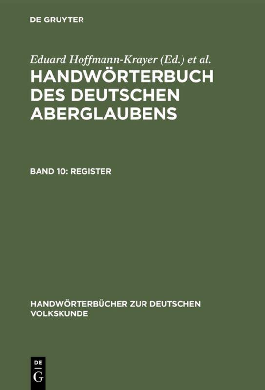 Cover-Bild Handwörterbuch des deutschen Aberglaubens / Register