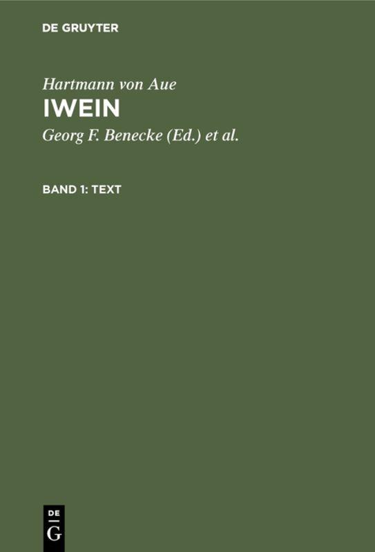 Cover-Bild Hartmann von Aue: Iwein / Text