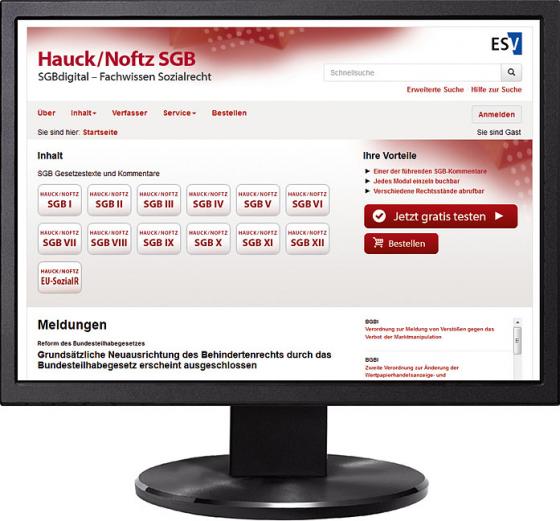 Cover-Bild HAUCK/NOFTZ Modul SGB V: Gesetzliche Krankenversicherung - Jahresabonnement bei Kombibezug Print und Datenbank
