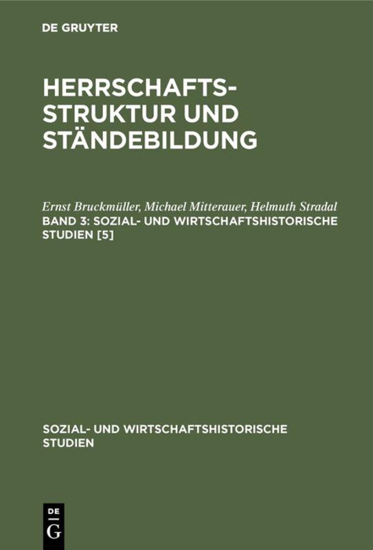 Cover-Bild Herrschaftsstruktur und Ständebildung. Band 3