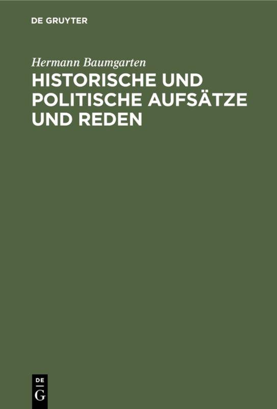 Cover-Bild Historische und politische Aufsätze und Reden