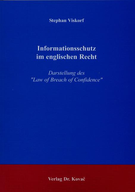 Cover-Bild Informationsschutz im englischen Recht