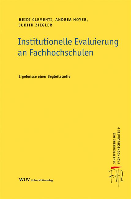 Cover-Bild Institutionelle Evaluierung an Fachhochschulen