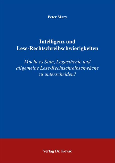 Cover-Bild Intelligenz und Lese-Rechtschreibschwierigkeiten