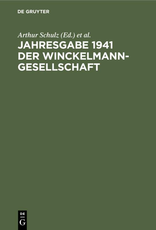 Cover-Bild Jahresgabe 1941 der Winckelmann-Gesellschaft