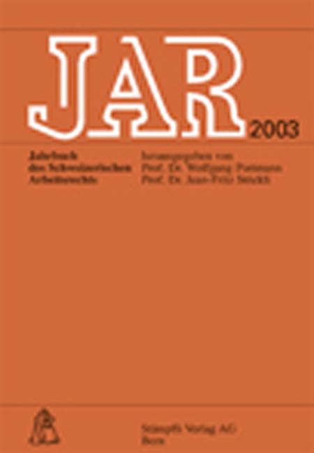 Cover-Bild JAR. Jahrbuch des schweizerischen Arbeitsrechts