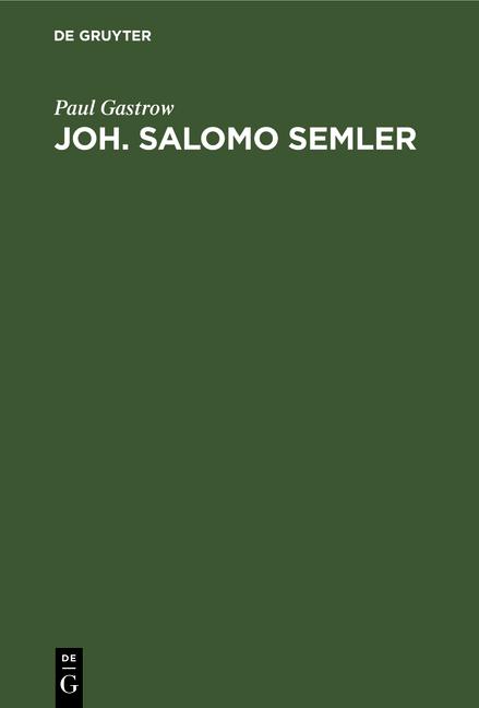 Cover-Bild Joh. Salomo Semler