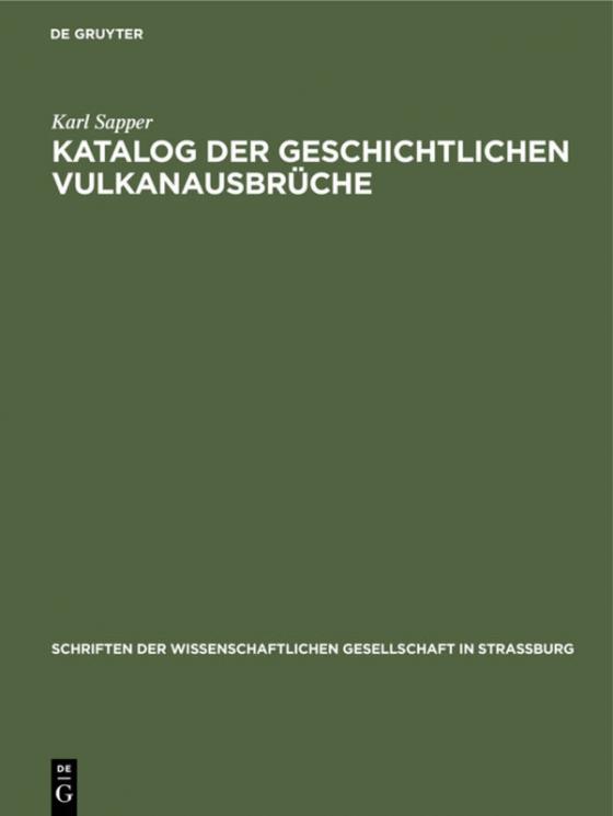 Cover-Bild Katalog der geschichtlichen Vulkanausbrüche