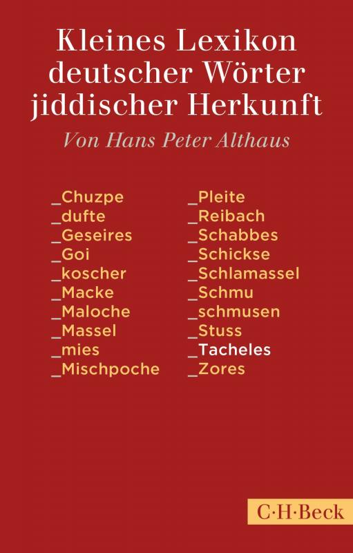 Cover-Bild Kleines Lexikon deutscher Wörter jiddischer Herkunft
