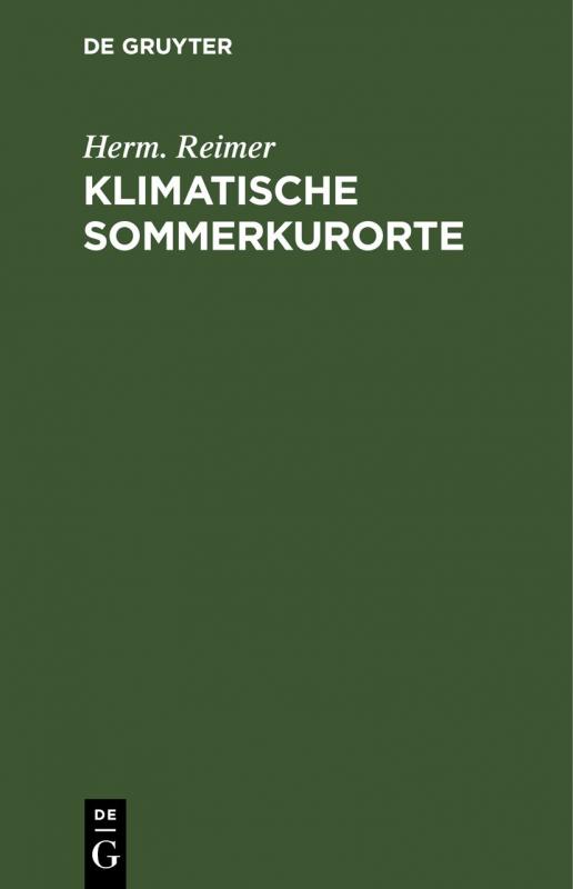 Cover-Bild Klimatische Sommerkurorte