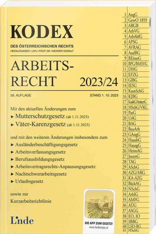 Cover-Bild KODEX Arbeitsrecht 2023/24