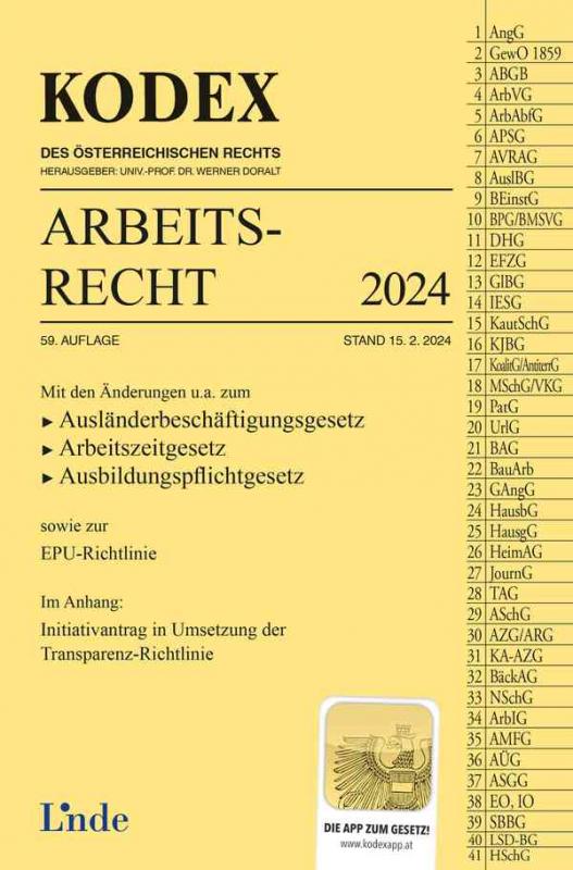 Cover-Bild KODEX Arbeitsrecht 2024