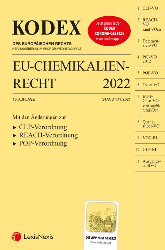 Cover-Bild KODEX EU-Chemikalienrecht 2022 - inkl. App