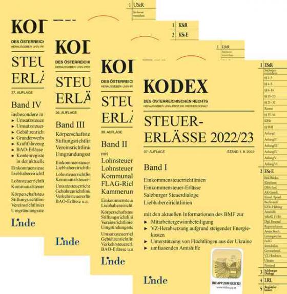 Cover-Bild KODEX-Paket Steuer-Erlässe 2022