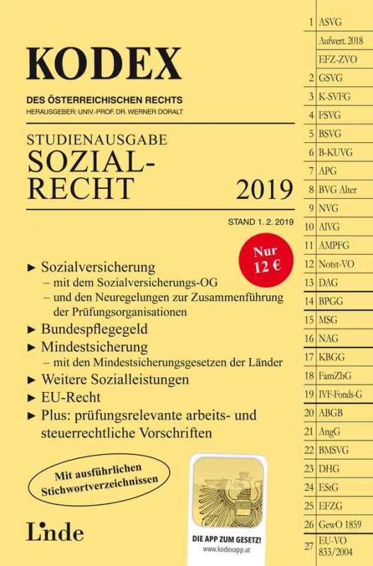 Cover-Bild KODEX Sozialrecht 2019