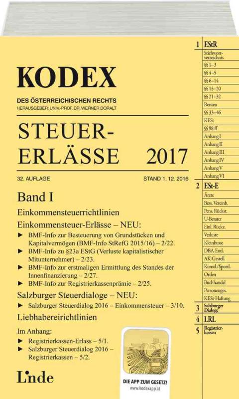 Cover-Bild KODEX Steuer-Erlässe 2017 Band I