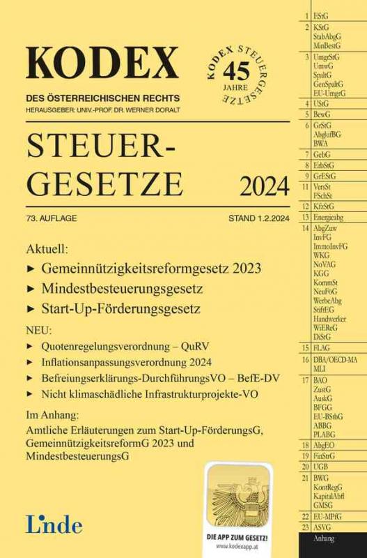 Cover-Bild KODEX Steuergesetze 2024