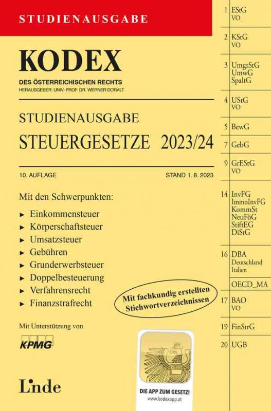 Cover-Bild KODEX Studienausgabe Steuergesetze 2023/24