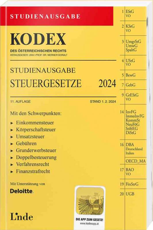 Cover-Bild KODEX Studienausgabe Steuergesetze 2024