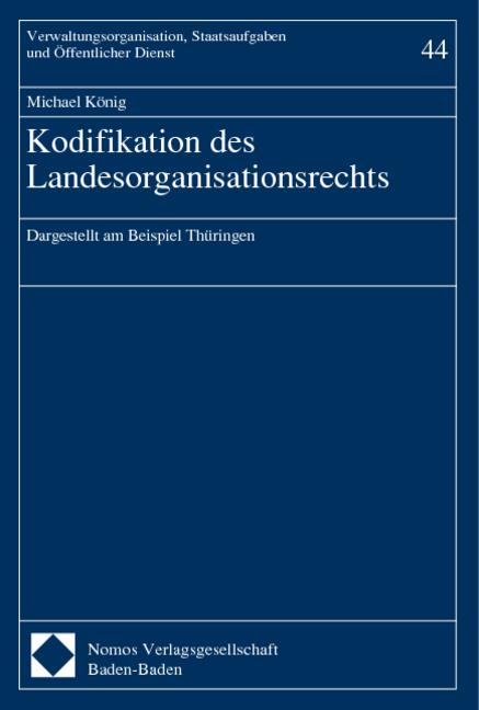 Cover-Bild Kodifikation des Landesorganisationsrechts