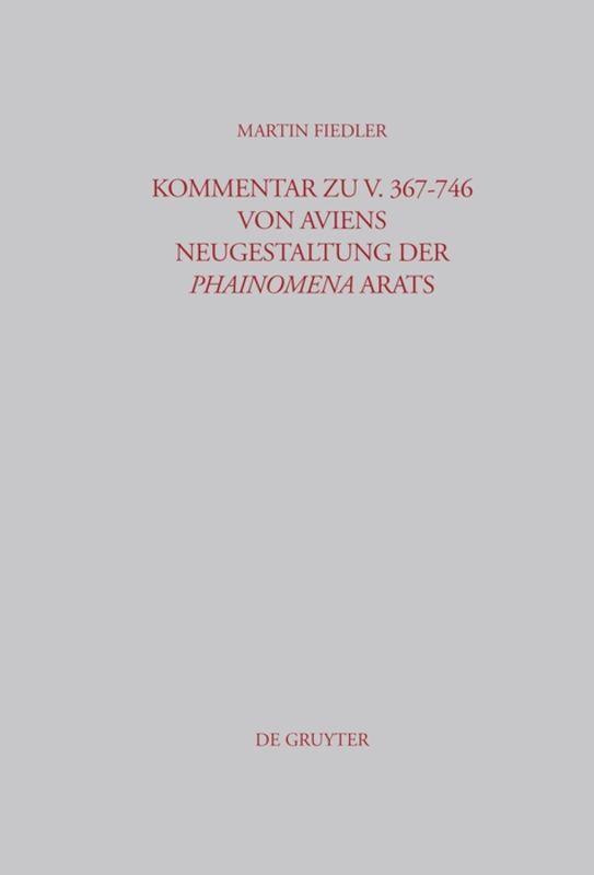 Cover-Bild Kommentar zu V. 367-746 von Aviens Neugestaltung der Phainomena Arats