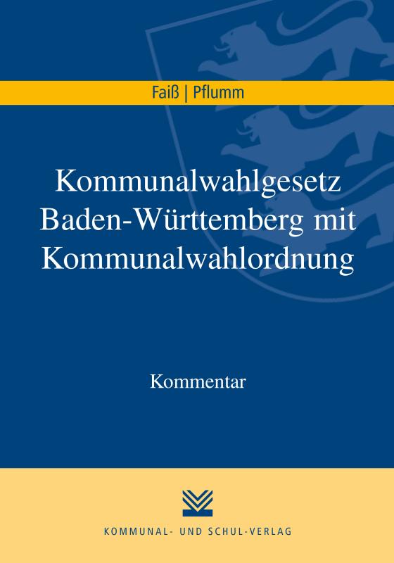 Cover-Bild Kommunalwahlgesetz Baden-Württemberg mit Kommunalwahlordnung