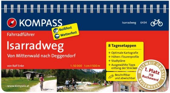 Cover-Bild KOMPASS Fahrradführer Isarradweg von Mittenwald nach Deggendorf