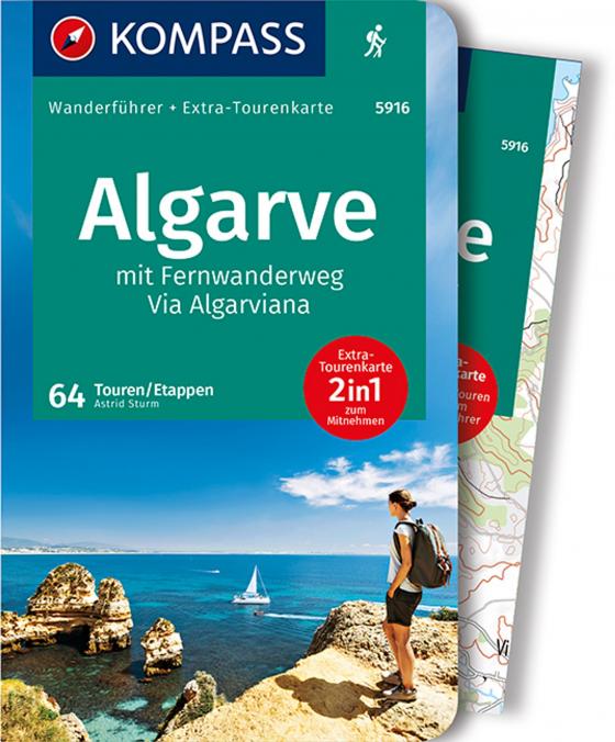 Cover-Bild KOMPASS Wanderführer Algarve mit Fernwanderweg Via Algarviana, 64 Touren