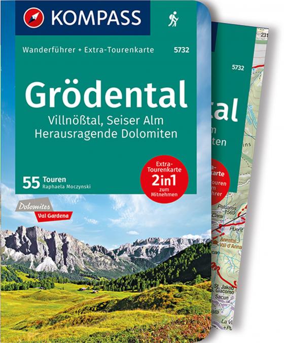 Cover-Bild KOMPASS Wanderführer Grödental, Villnößtal, Seiser Alm, Herausragende Dolomiten, 55 Touren