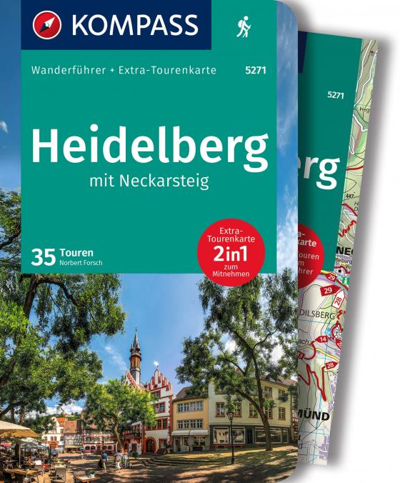 Cover-Bild KOMPASS Wanderführer Heidelberg mit Neckarsteig, 35 Touren mit Extra-Tourenkarte