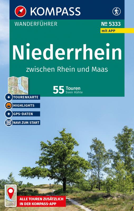 Cover-Bild KOMPASS Wanderführer Niederrhein, zwischen Rhein und Maas, 55 Touren mit Extra-Tourenkarte