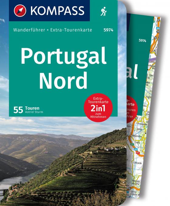 Cover-Bild KOMPASS Wanderführer Portugal Nord, 55 Touren mit Extra-Tourenkarte