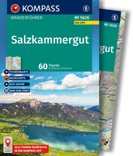 Cover-Bild KOMPASS Wanderführer Salzkammergut, 60 Touren mit Extra-Tourenkarte