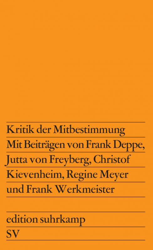 Cover-Bild Kritik der Mitbestimmung