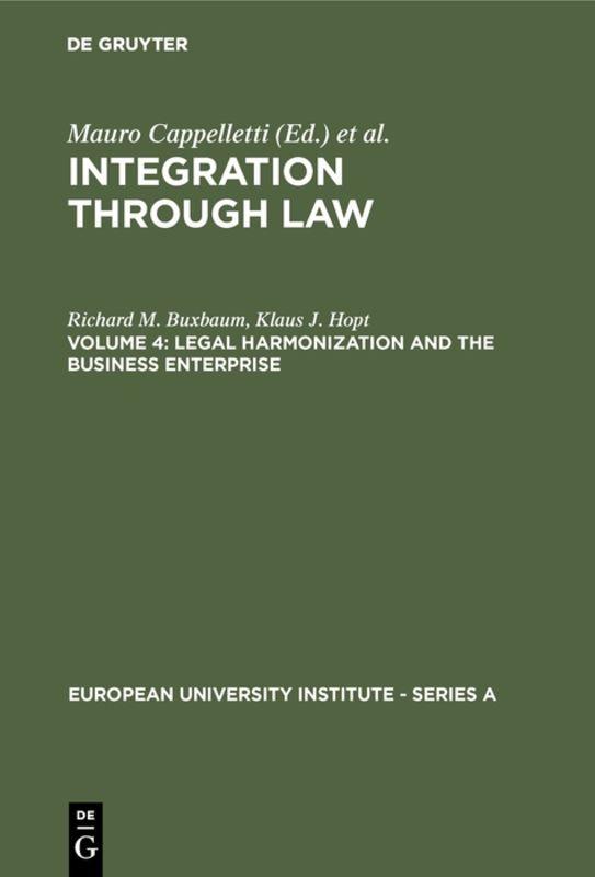 Cover-Bild Legal Harmonization and the Business Enterprise