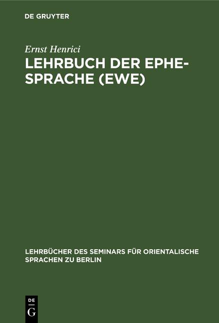 Cover-Bild Lehrbuch der Ephe-Sprache (Ewe)