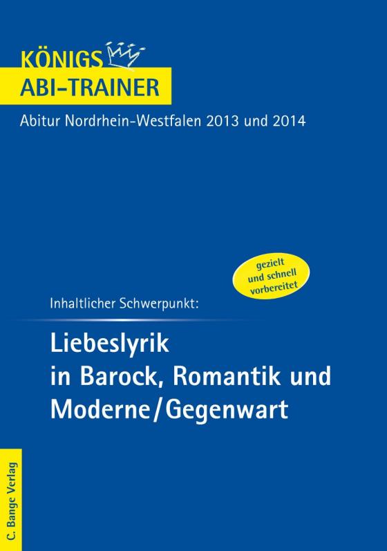 Cover-Bild Liebeslyrik in Barock, Romantik und Moderne/Gegenwart - Königs Abi-Trainer