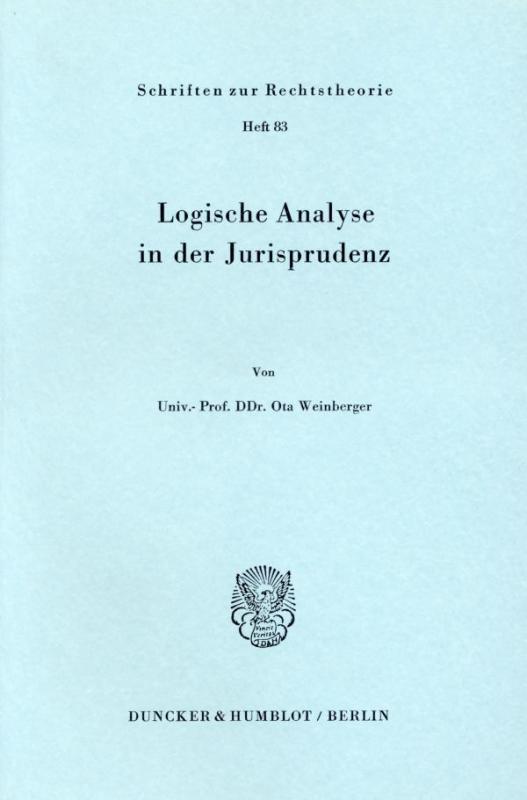 Cover-Bild Logische Analyse in der Jurisprudenz.