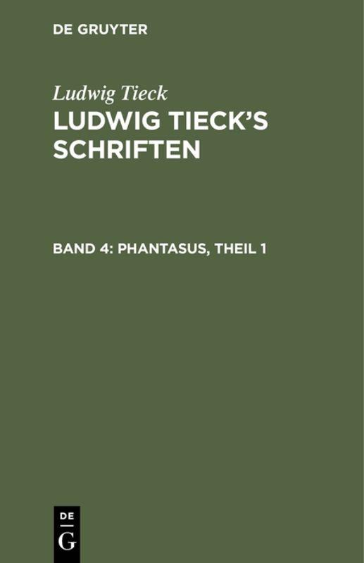 Cover-Bild Ludwig Tieck’s Schriften / Phantasus, Theil 1