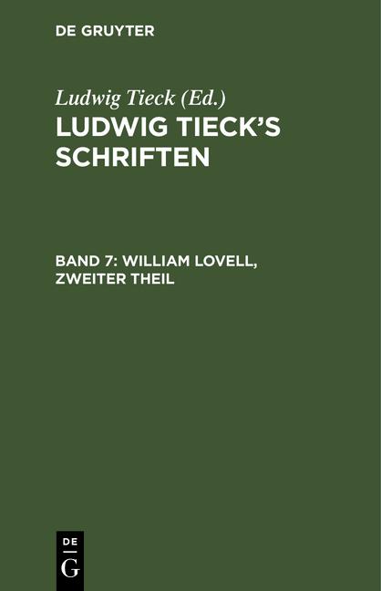 Cover-Bild Ludwig Tieck’s Schriften / William Lovell, Zweiter Theil