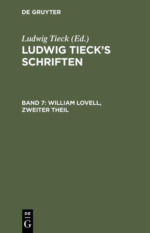 Cover-Bild Ludwig Tieck’s Schriften / William Lovell, Zweiter Theil