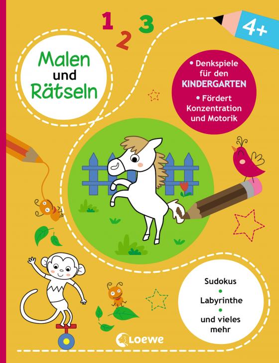 Cover-Bild Malen und Rätseln - Denkspiele für den Kindergarten (4+)