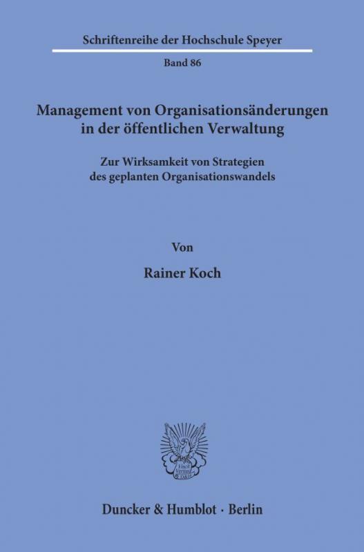 Cover-Bild Management von Organisationsänderungen in der öffentlichen Verwaltung.