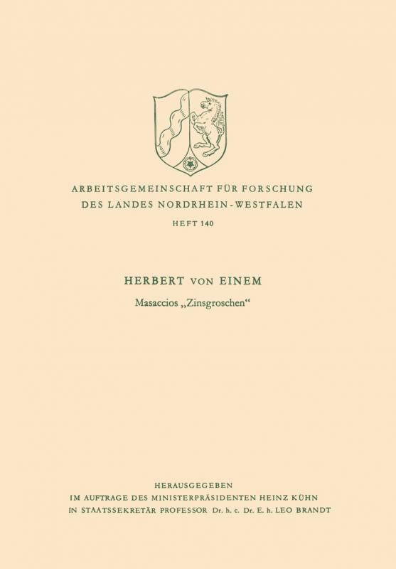 Cover-Bild Masaccios „Zinsgroschen“